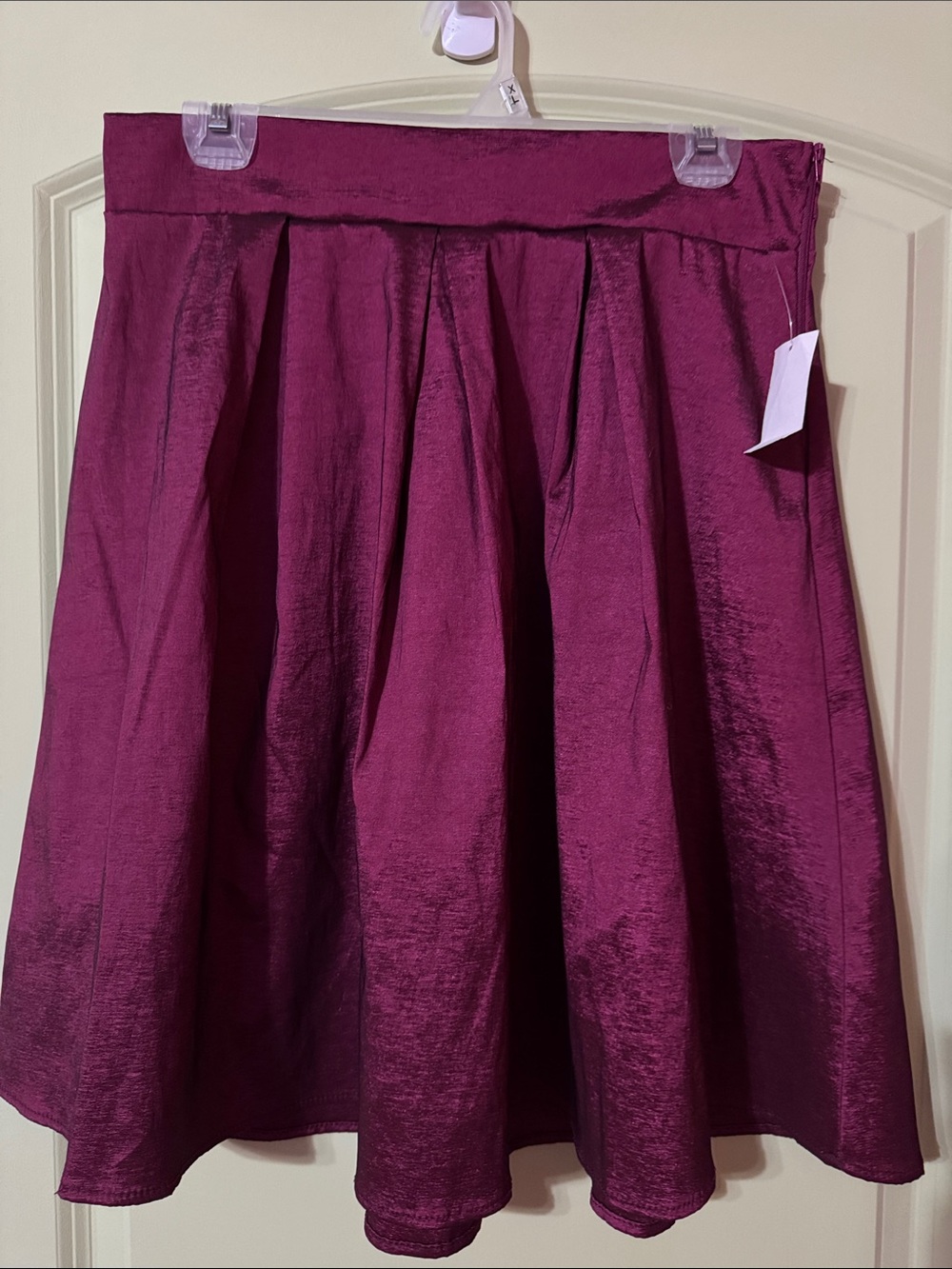 Charlotte Russe Pleated A-Line Skirt in Berry Plum